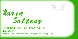 maria soltesz business card